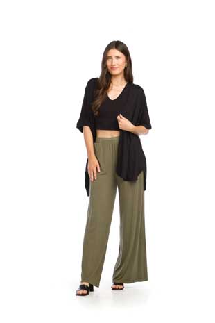 PP-14808 - STRETCH BAMBOO WIDE LEG PANTS - Colors: BLACK, SAGE, WHITE - Available Sizes:XS-XXL - Catalog Page:72 